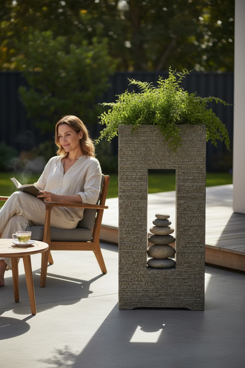 Outdoor planter setting